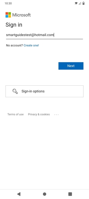 Enter your Email address and select Next