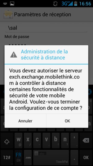 Sélectionnez OK