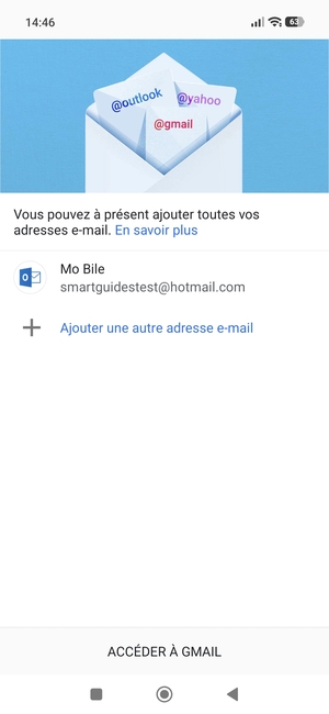 Sélectionnez ACCÉDER À GMAIL