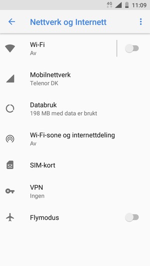 Velg Wi-Fi-sone og internettdeling