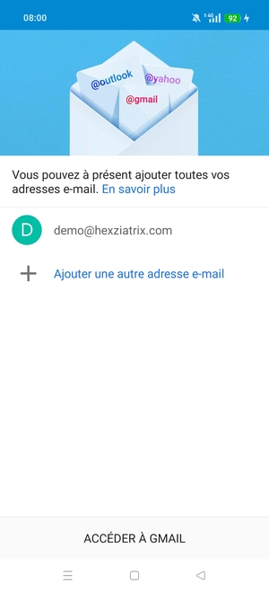 Sélectionnez ACCÉDER À GMAIL