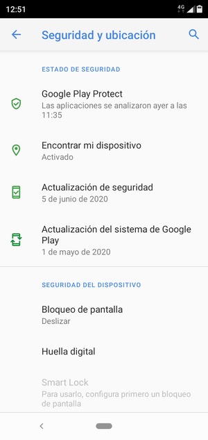 Para activar el bloqueo de pantalla, seleccione Bloqueo de pantalla