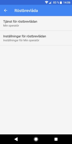 Välj Inställningar för röstbrevlådan