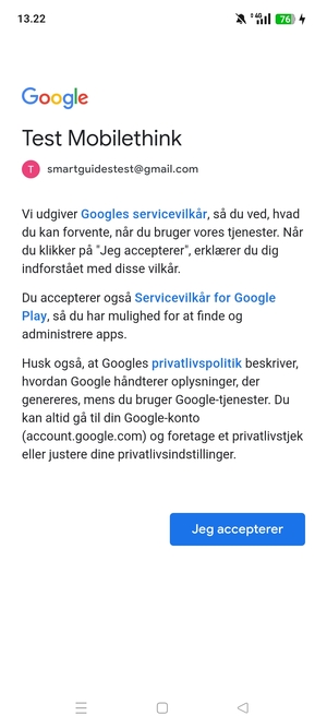 Vælg Jeg accepterer