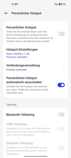 Wählen Sie Hotspot-Einstellungen
