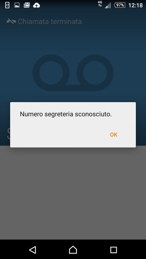 Se la segreteria telefonica non è configurata, seleziona OK