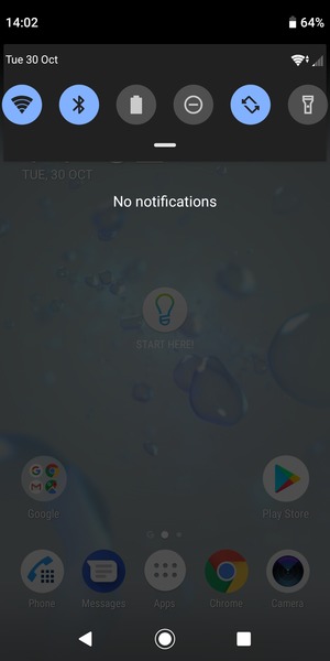 Slide down the top menu again