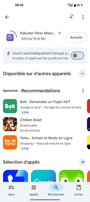 Veuillez attendre la fin de la procédure d'installation