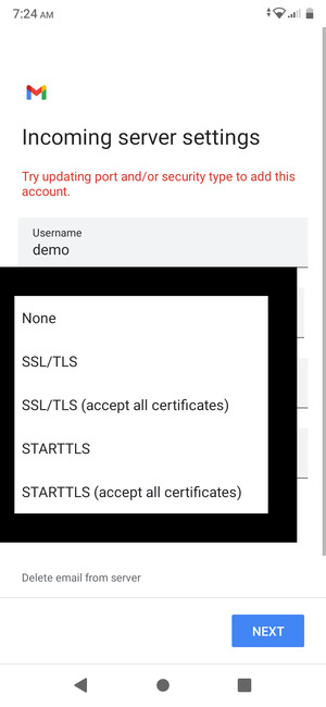 Select None and  NEXT