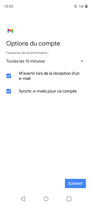 Sélectionnez SUIVANT