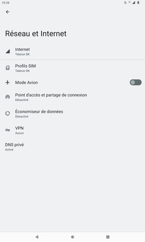 Sélectionnez Profils SIM