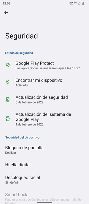Seleccione Bloqueo de pantalla