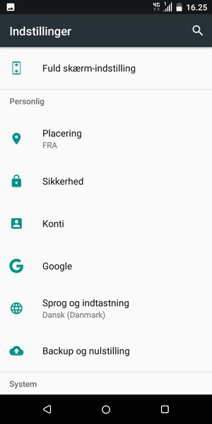 Scroll til og vælg Konti