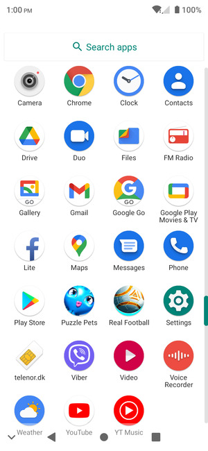 Scroll to and select Settings