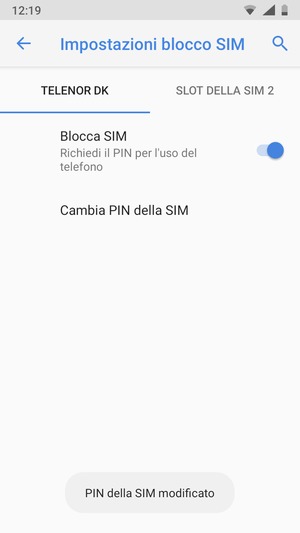 Il tuo PIN della SIM è stato modificato