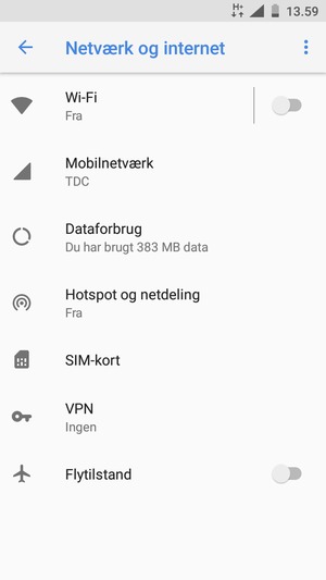 Vælg Mobilnetværk