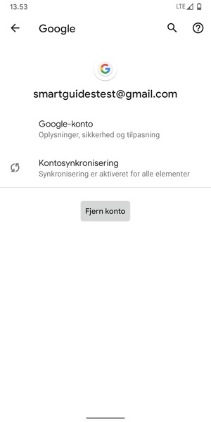 Vælg Kontosynkronisering