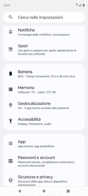 Scorri e seleziona Geolocalizzazione
