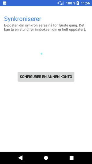Vent til synkroniseringen er ferdig