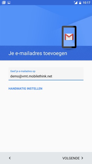Voer uw e-mailadres in en selecteer VOLGENDE