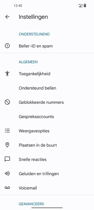 Selecteer Voicemail