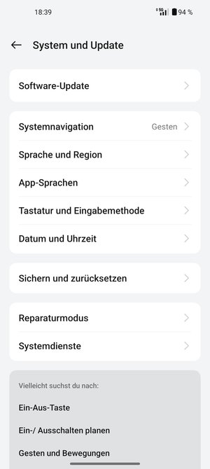 Wählen Sie Software-Update