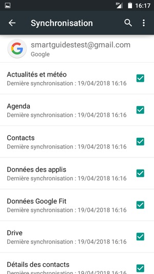 Sélectionnez le bouton du Menu