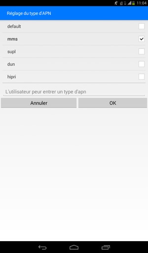 Cochez la case mms et sélectionnez OK