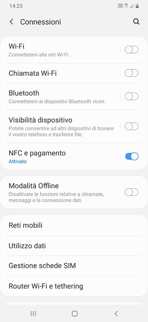 Seleziona Wi-Fi