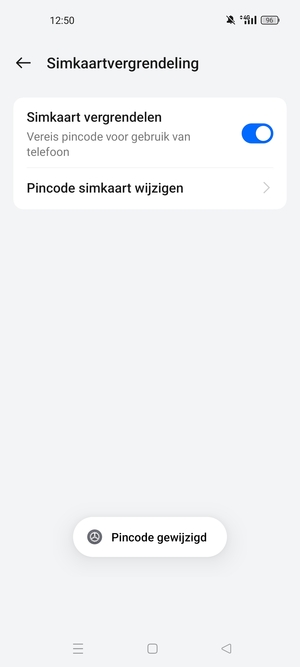 Uw Pincode  simkaart is gewijzigd