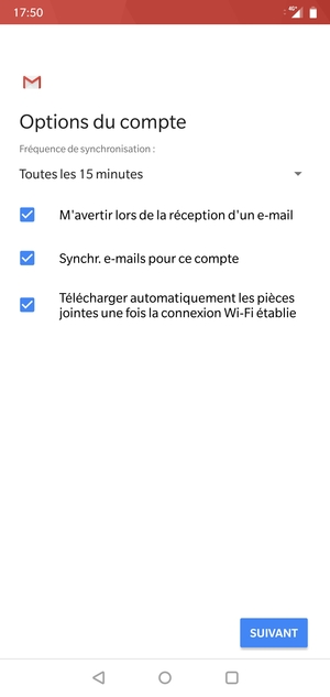 Sélectionnez SUIVANT