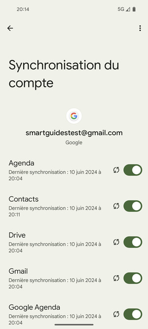 Sélectionnez le bouton du Menu