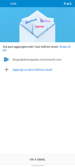 Seleziona VAI A GMAIL