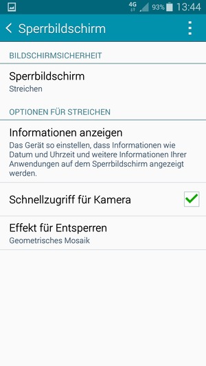 Wählen Sie Sperrbildschirm