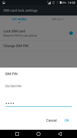 Enter your Old SIM PIN and select OK