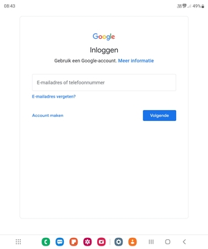 Voer uw Gmail adres in en selecteer Volgende