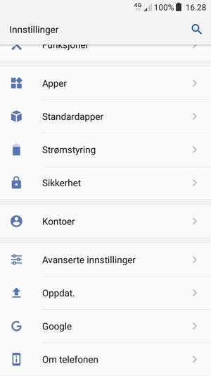 Bla til og velg Kontoer
