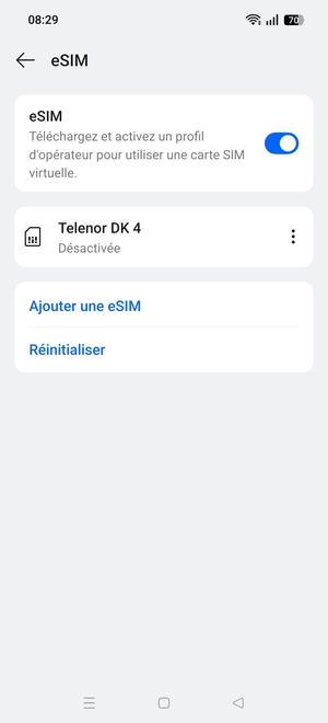 Sélectionnez le bouton du Menu