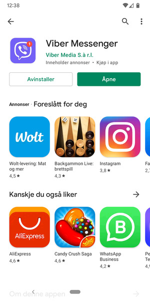 Velg Åpne