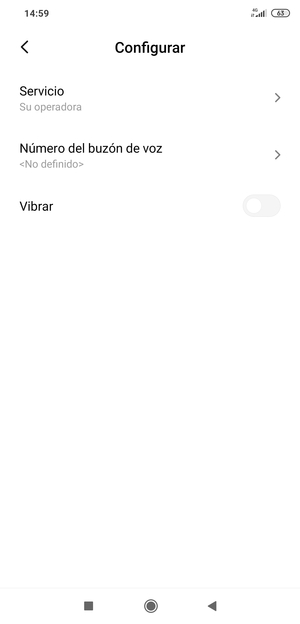Seleccione Número del buzón de voz