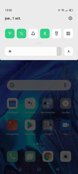Deslice hacia abajo el menú superior de nuevo