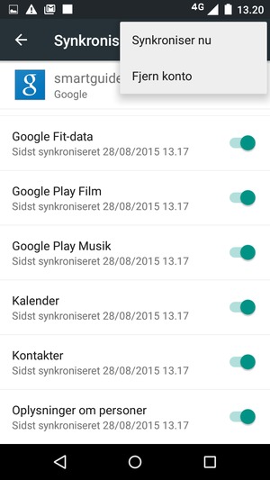 Vælg Synkroniser nu