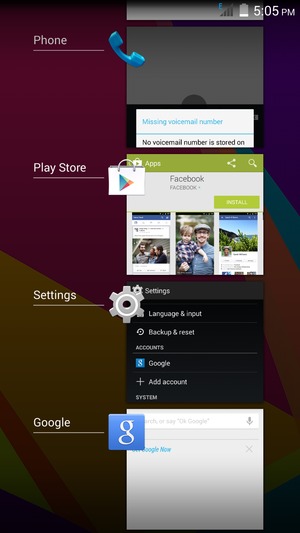 Swipe apps to the right to close them