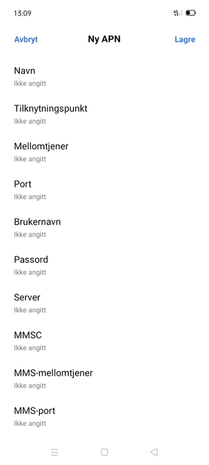 Skriv inn internett-informasjon