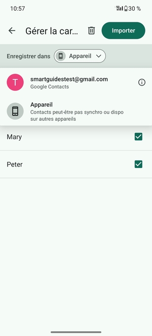 Sélectionnez votre compte Google