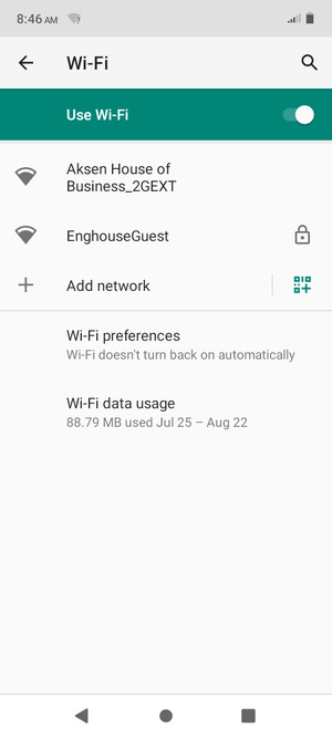Select the wireless network you want to connect to