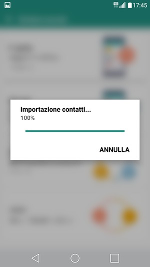 I tuoi contatti verranno salvati sul tuo account Google, e salvati sul tuo telefono la prossima volta che Google sarà sincronizzato.