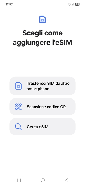 Seleziona Scansione codice QR