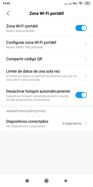 El teléfono ha sido configurado para su uso como módem