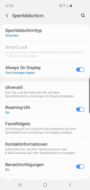 Wählen Sie Sperrbildschirmtyp
